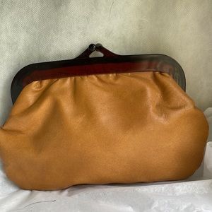 Vintage 70s 80s Made in Italy Abraham & Straus Tortoise Lucite chic handle